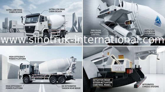 سینی کامیون سیمان 10CBM SINOTRUK HOHAN تجهیزات بتن میکسر