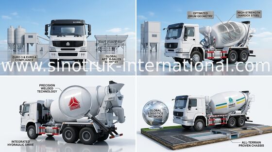 کامیون بتن SINOTRUK HOWO 10CBM 290HP 6X4 LHD ZZ5257GJBM3841W