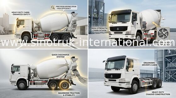 کامیون بتن SINOTRUK HOWO 10CBM 336HP 6X4 LHD ZZ5257GJBN3841W