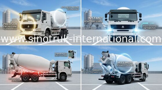 SINOTRUK HOWO کامیون بتن 12CBM 371HP 6X4 LHD ZZ5257GJBN4048W
