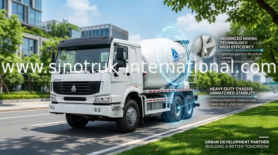 SINOTRUK HOWO کامیون بتن 12CBM 336HP 6X4 LHD ZZ5257GJBN4048W