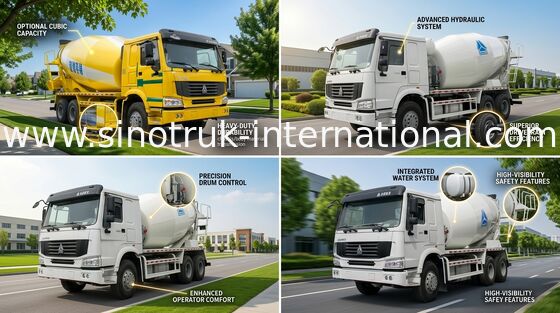 کامیون بتن SINOTRUK HOWO 12CBM 336HP 6X4 LHD ZZ5257GJBN4048W