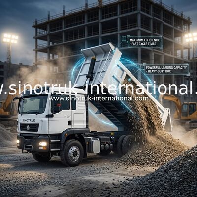 شاسی کامیون کمپرسی SINOTRUK TX با موتور 371 اسب بخار، ظرفیت بار 30 تا 40 تن و LHD / RHD اختیاری
