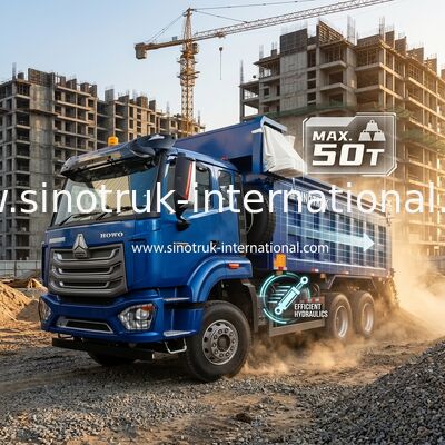 SINOTRUK HOHAN NEW HOWO 30 - 40 تن RHD 10 چرخ پرده برای ساخت و ساز آبی بالا کارایی بالا بردن و تخلیه