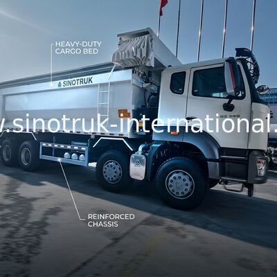 سینوتروک هوآن جدید هووو 8X4 کامپری 380hp 12 چرخ سفید H77L ZZ3317V386JB1R نوع U