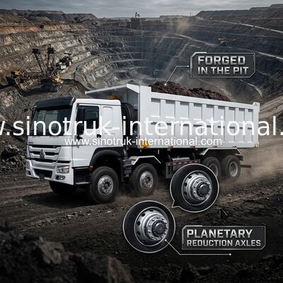 کامیون کمپرسی 12 چرخ Sinotruk HOWO 8X4 400 اسب بخار برای ماینینگ