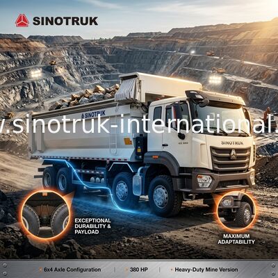 سینوتروک هوهان جدید HOWO وانت پرتاب کننده N7 6 × 4 10 چرخ 380HP RHD U نوع قطر اتوماتیک