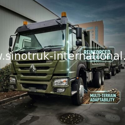 SINOTRUK HOWO 400HP Green Tipper Dump Truck RHD 6×4 12 چرخ قدرت اسب بالا