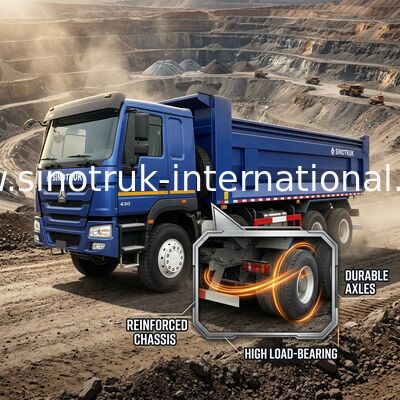 RHD 8 × 4 12 چرخ ZZ3317V3847B1R اسب بخار بالا مصرف سوخت کم380HP آبی HOWO کامیون کپی