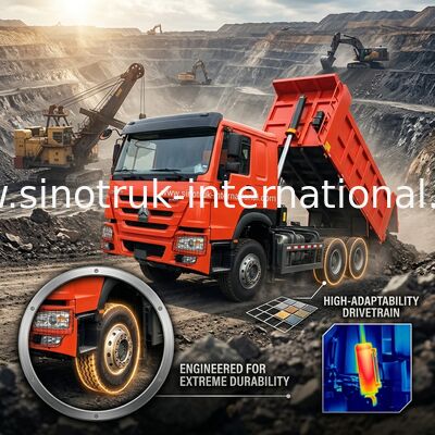 سینوتروک هووو کامپینگ ویچای 380 اچ پی 10 چرخ 6 × 4 Lhd 20CBM