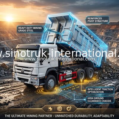 ZZ3257V3847B1 اسب بخار بالا HOWO کامیون 6×4 10 چرخ 400HP مصرف سوخت کم