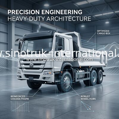 کامیون کمپرسی سفید SINOTRUK HOWO 6x4 400HP نوع U برای ماینینگ با استفاده از RHD