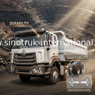 کمپرسی HOWO N7 LHD 12wheels 8X4 400HP برای ماینینگ