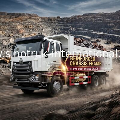 Sinotruk HOWO 8X4 کمپرسی 380 اسب بخاری 12 چرخ سفید H77L ZZ3317V386JB1R
