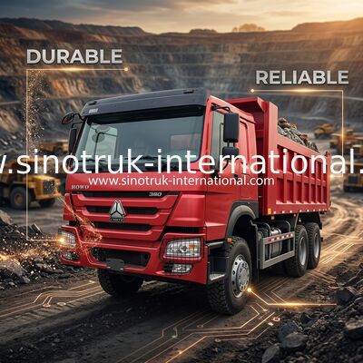 SINOTRUCK Howo تپپر کامپری 380Hp 6 × 4 20CBM جعبه 10 چرخ شکستن زاویه آهن