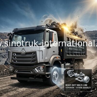 کامیون کمپرسی SINOTRUK HOWO N7 کابین کمپرسی LHD 6X4 400HP Diamond Silver