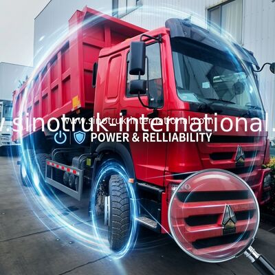 Sinotruk Howo Trunk 380Hp 6 × 4 با سیلندر هیدرولیک Hyva برای معدن