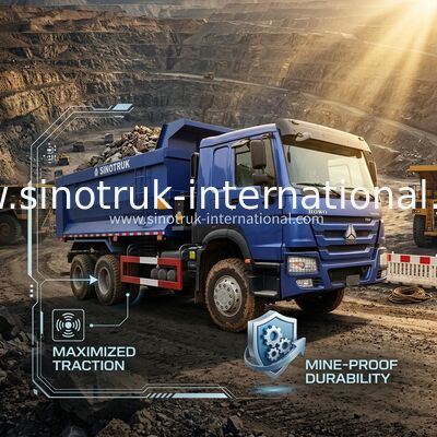 Full Drive مصرف سوخت کم 380HP آبی HOWO Trunk RHD 6 × 6 10 چرخ