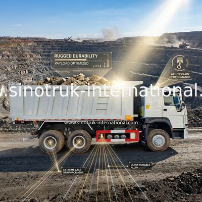 RHD 6×6 10 چرخ سفید HOWO کامیون کپیر کامل درایو اسب قدرت بالا 380HP