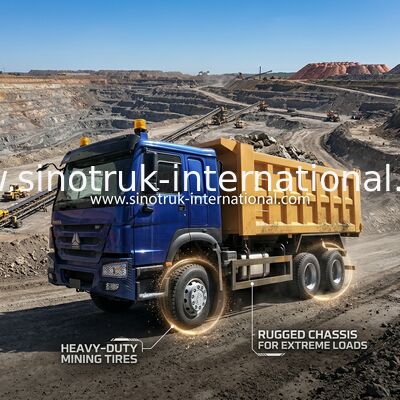 آبی زرد SINOTRUK HOWO 400HP 6x4 TIPPER DUMP TRUCK LHD Euro II