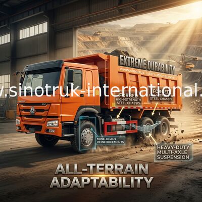 سینوتروک هووو کامپینگ ویچای 380HP 6 × 4 5200 - 5800mm برای صادرات