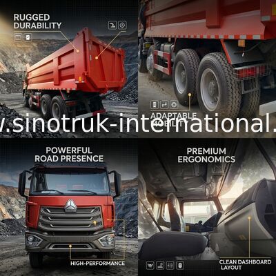 کامیون کمپرسی HOHAN LHD 12wheels 8X4 430HP برای ماینینگ