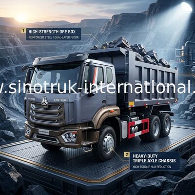Sinotruk New Howo Tipper Dump Truck 6 × 4 10 چرخ 380 اچ پی برای صادرات