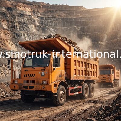 کامیون کمپرسی معدن 6X4 LHD 371 اسب بخار 70 تن SINOTRUK HOWO برای صنعت معدن