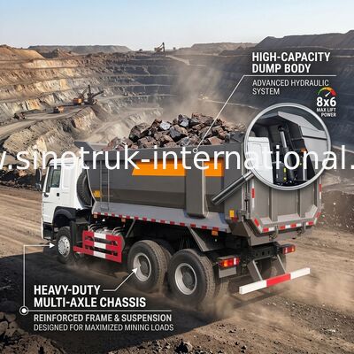 کامیون کمپرسی SINOTRUK HOWO 25t 336HP 6X4 LHD 10 - 25CBM ZZ3257N3647A
