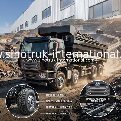 کامیون کمپرسی SINOTRUK HOWO 371 اسب بخار RHD 8×4