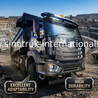 LHD 8×4 10 چرخ HOWO کمپرسی کامیون کمپرسی با قدرت بالا 371 اسب بخار