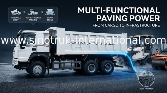 کامیون کمپرسی SINOTRUK Howo کمپرسی LHD 6X4 371HP در رنگ سفید