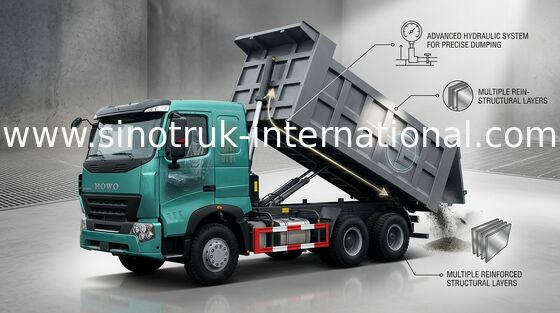HOWO A7 کامیون واژگون ساختمانی ، کامیون کمپرسی سنگین ZZ3257M3847N1