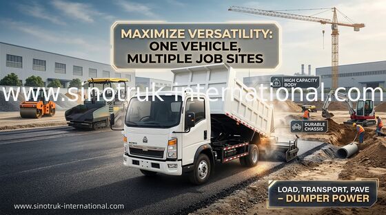 کامیون کمپرسی White Tipper, Hand Drive Truck Howo