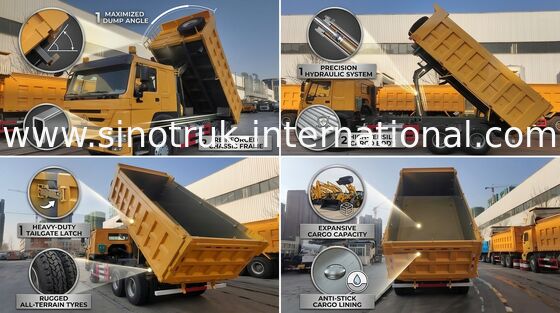 کامیون کمپرسی 10 چرخ HOWO ZZ3257N3847A 30 تن 16 - 20 CBM