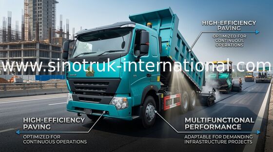 SINOTRUK HOWO A7 کامیون کمپرسی تخلیه کننده برای ساخت و ساز 30 - 40 تن RHD 10 چرخ