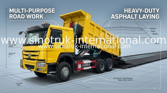 کم مصرف سوخت Tipper کامیون کمپرسی برای صنعت معدن / ساخت و ساز