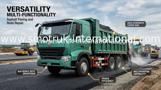 Sinotruk HOWO A7 کامیون کمپرسی / ساخت و ساز RHD 6X4 بزرگ کامیون کمپرسی