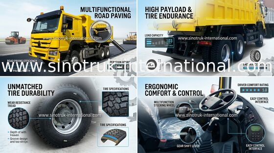 استخراج ساختمان با استفاده از کامیون کمپرسی 290 اسب بخاری LHD 6x4 SINOTRUK HOWO