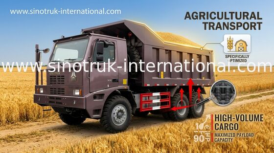 HOWO کامیون کمپرسی / 70 T SINOTRUK HOWO کامیون کمپرسی برای معدن ZZ5707V3840CJ