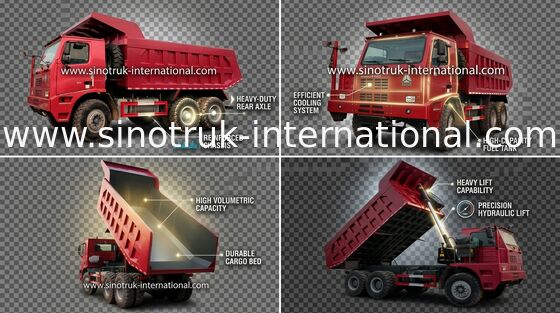 کامیون کمپرسی کامیون SINOTRUK HOWO 70 Mining LHD 6X4 371HP 70tons ZZ5707S3840AJ
