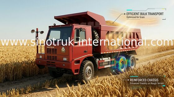 371HP کامیون کمپرسی کامیون Tipper / کامیون کمپرسی Tri Axle برای معدن