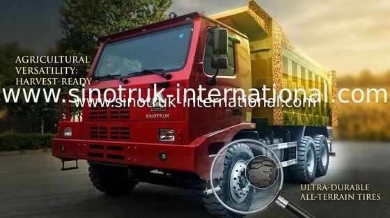رنگین کمان SINOTRUK HOWO 6x4 کامیون کمپرسی / کامیون HOWO دامپینگ برای معدن