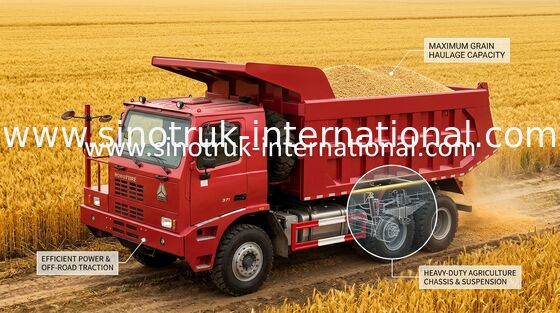 SINOTRUK HOWO 70 کامیون کمپرسی 6X4 LHD 371HP 70tons ZZ5707S3640AJ