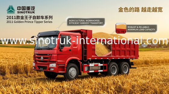 SINOTRUK شاهزاده طلایی کامیون کمپرسی 10Wheels 336HP RHD 25-30tons ZZ3251N3641W