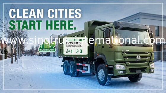 SINOTRUK HOWO کامیون کمپرسی کامیون 371HP 12 چرخ LHD 31ton 20-30CBM ZZ3317N3267W