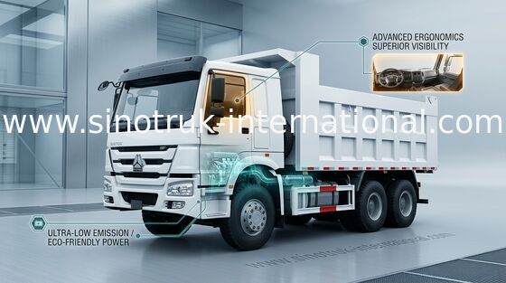 کامیون کمپرسی SINOTRUK HOWO 6X4 371HP LHD 25tons 10-25CBM ZZ3257N3847A