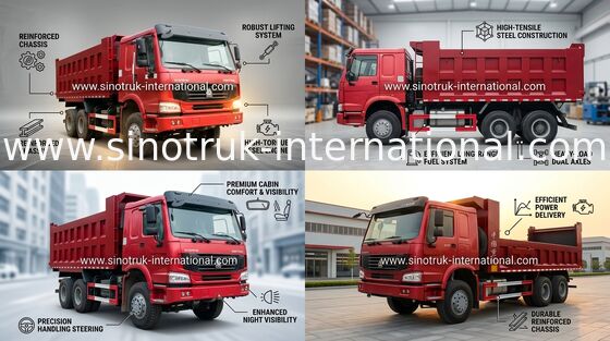 SINOTRUK HOWO کامیون کمپرسی دامپینگ 6X4 10-25cbm بار 30tons کالاهای ZZ3257N3647A