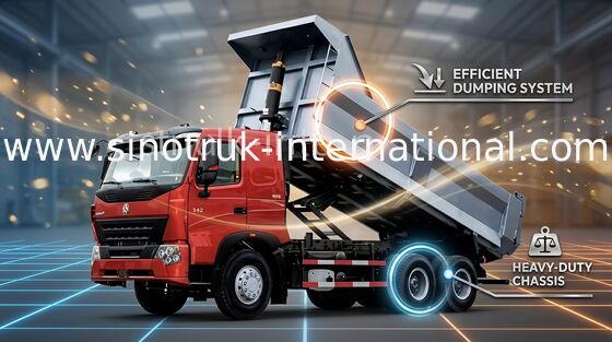 کامیون کمپرسی SINOTRUK HOWO A7 371HP برای ساخت و ساز ZZ3257N3847N1