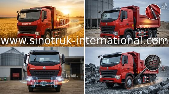 هیدرولیک کامیون SINOTRUK HOWO A7 371HP برای معدن ZZ3257N3847N1